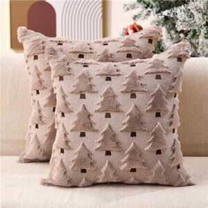 Christmas Pillow Covers 18x18 inch Set of 2 Grey Christmas Decorations Soft